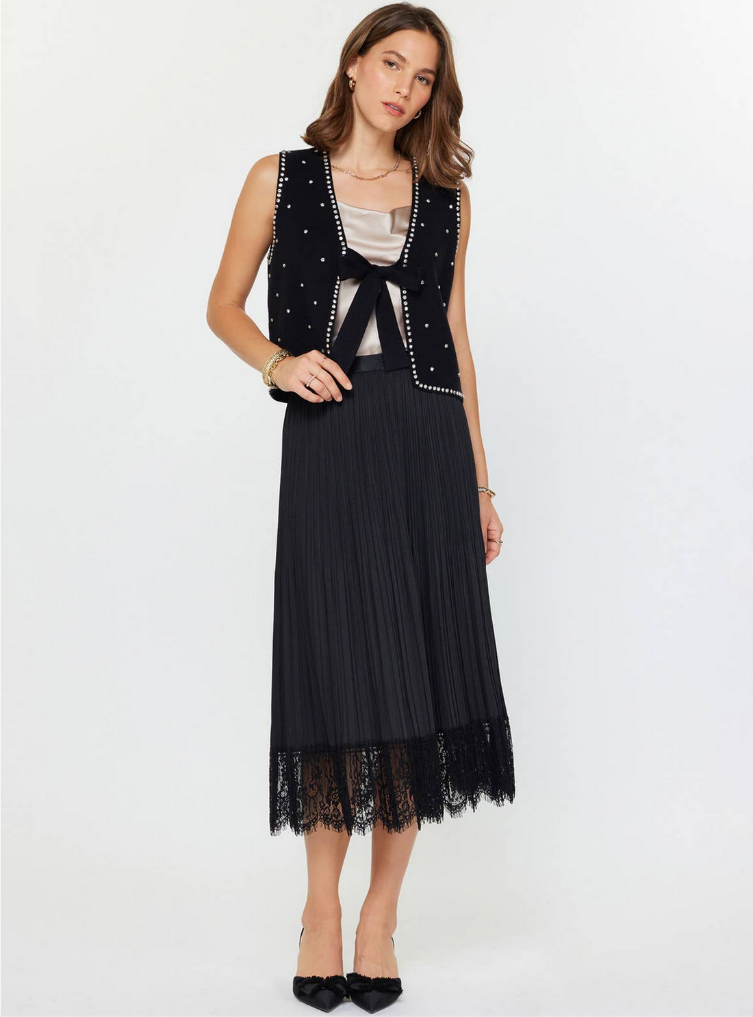 Crystal Beaded Knit Vest