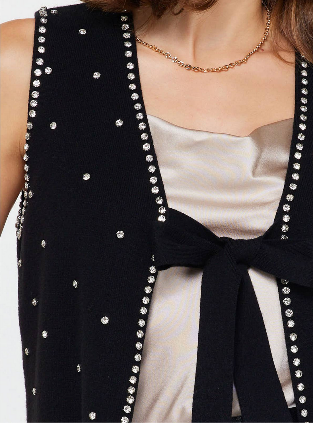 Crystal Beaded Knit Vest