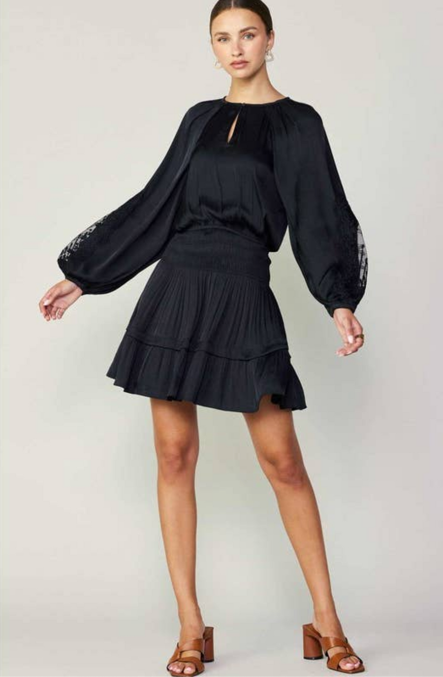 Lace Sleeve Mini Dress