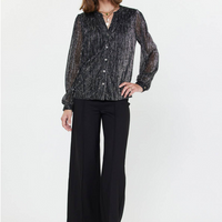 Metallic Button Down Top