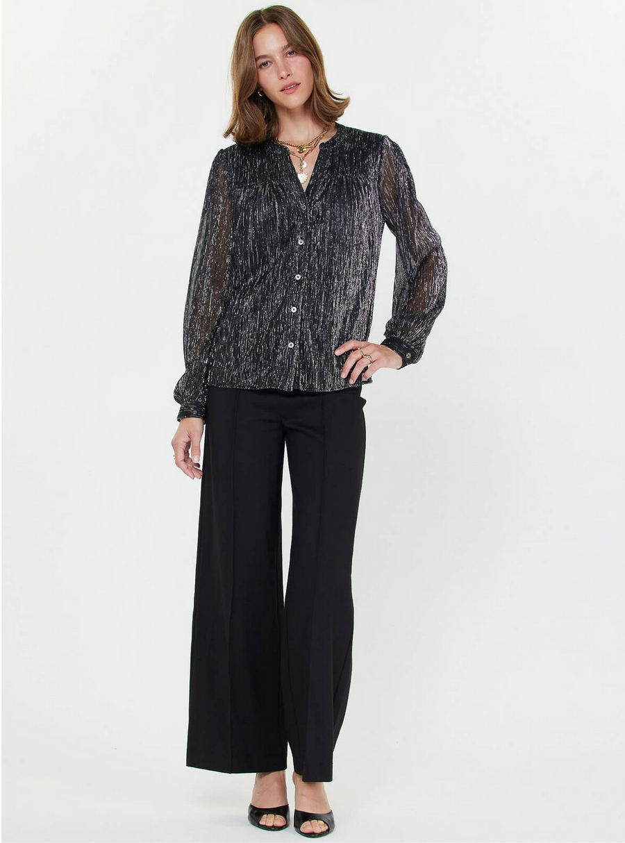 Metallic Button Down Top