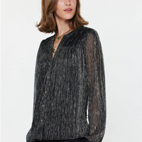 Metallic Button Down Top