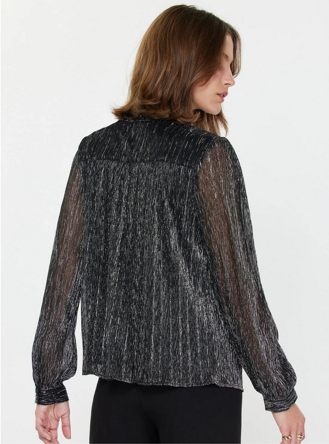 Metallic Button Down Top