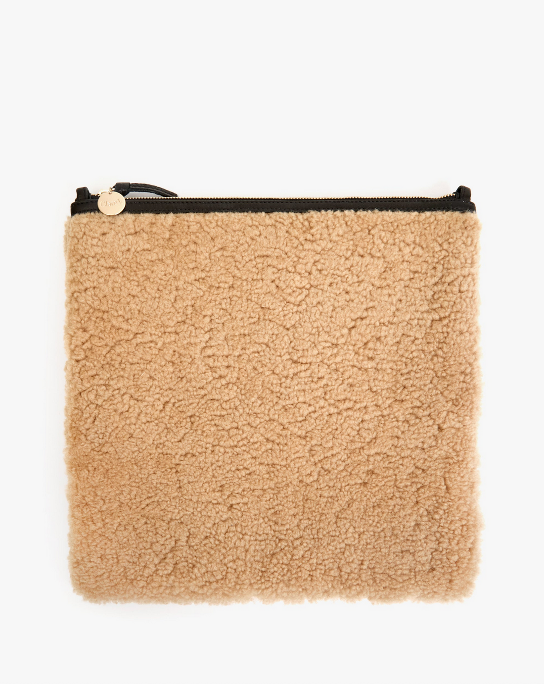 Foldover Shearling Clutch