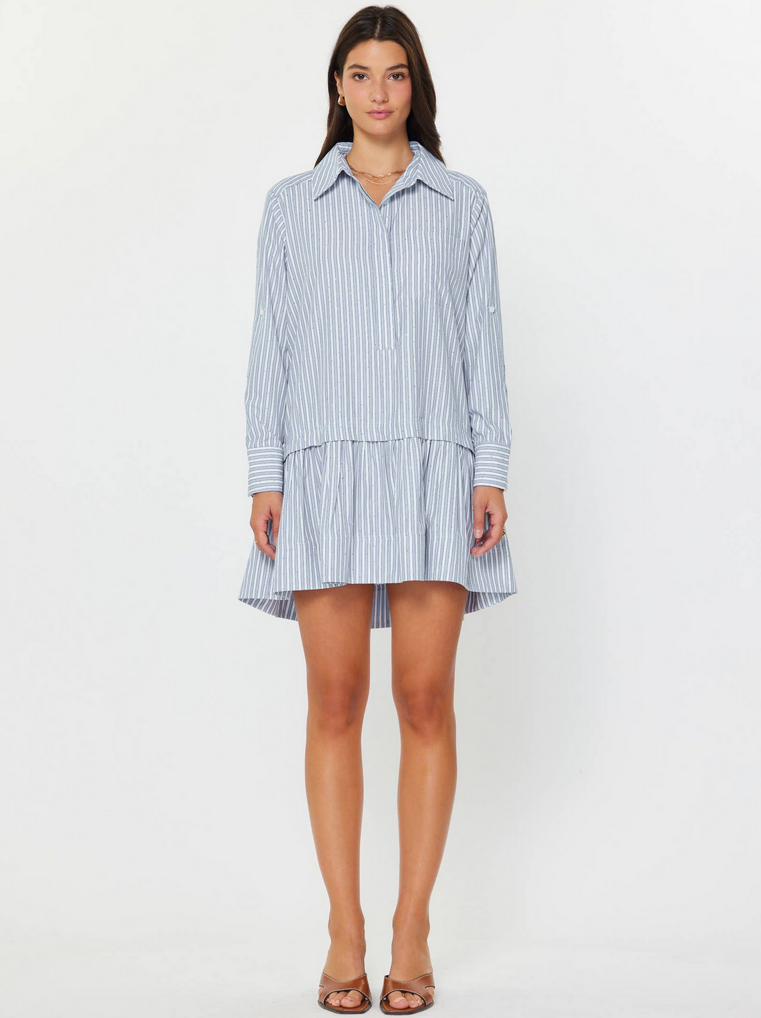 Pinstripe Rhinestone Dress