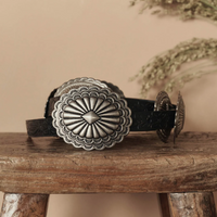 The Tooled Leather Concho Belt
