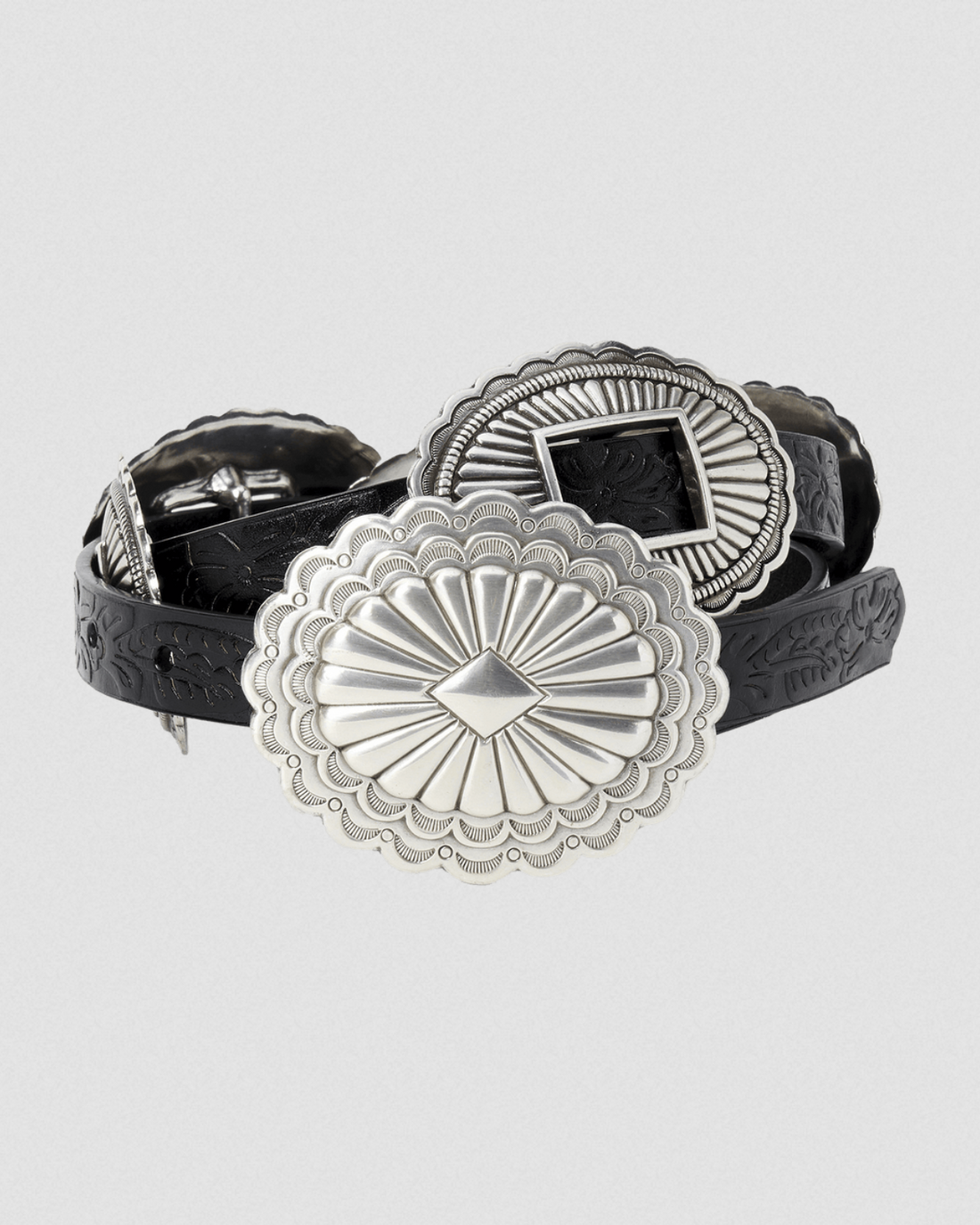 The Tooled Leather Concho Belt