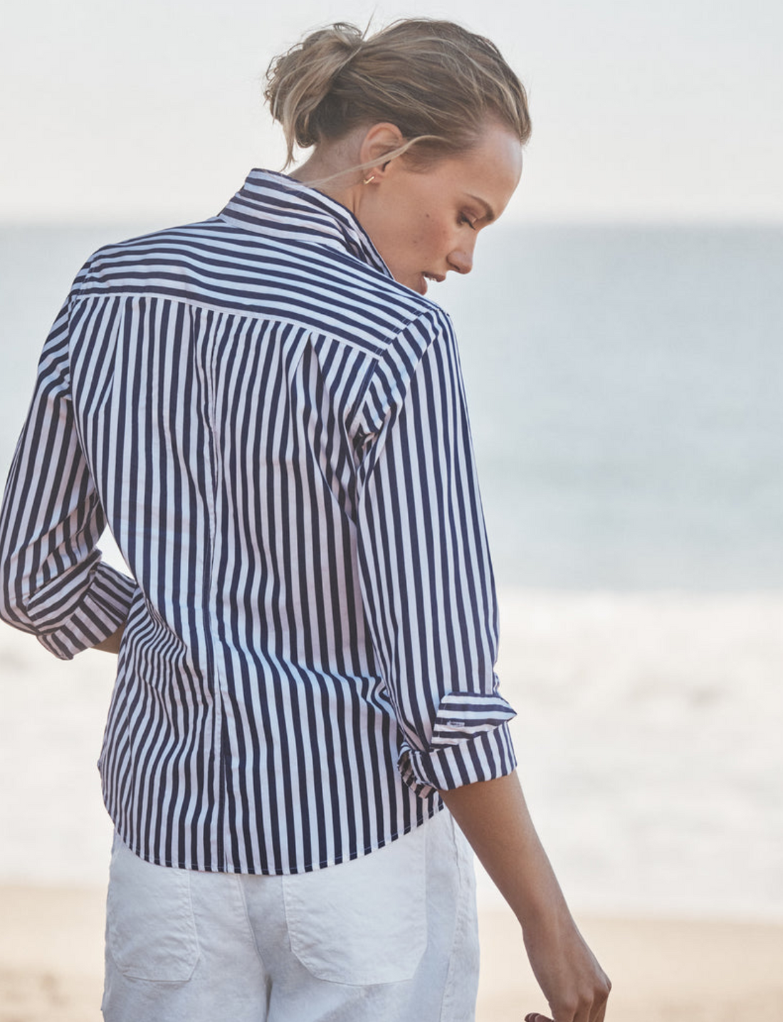 Barry Navy Stripe Button Up