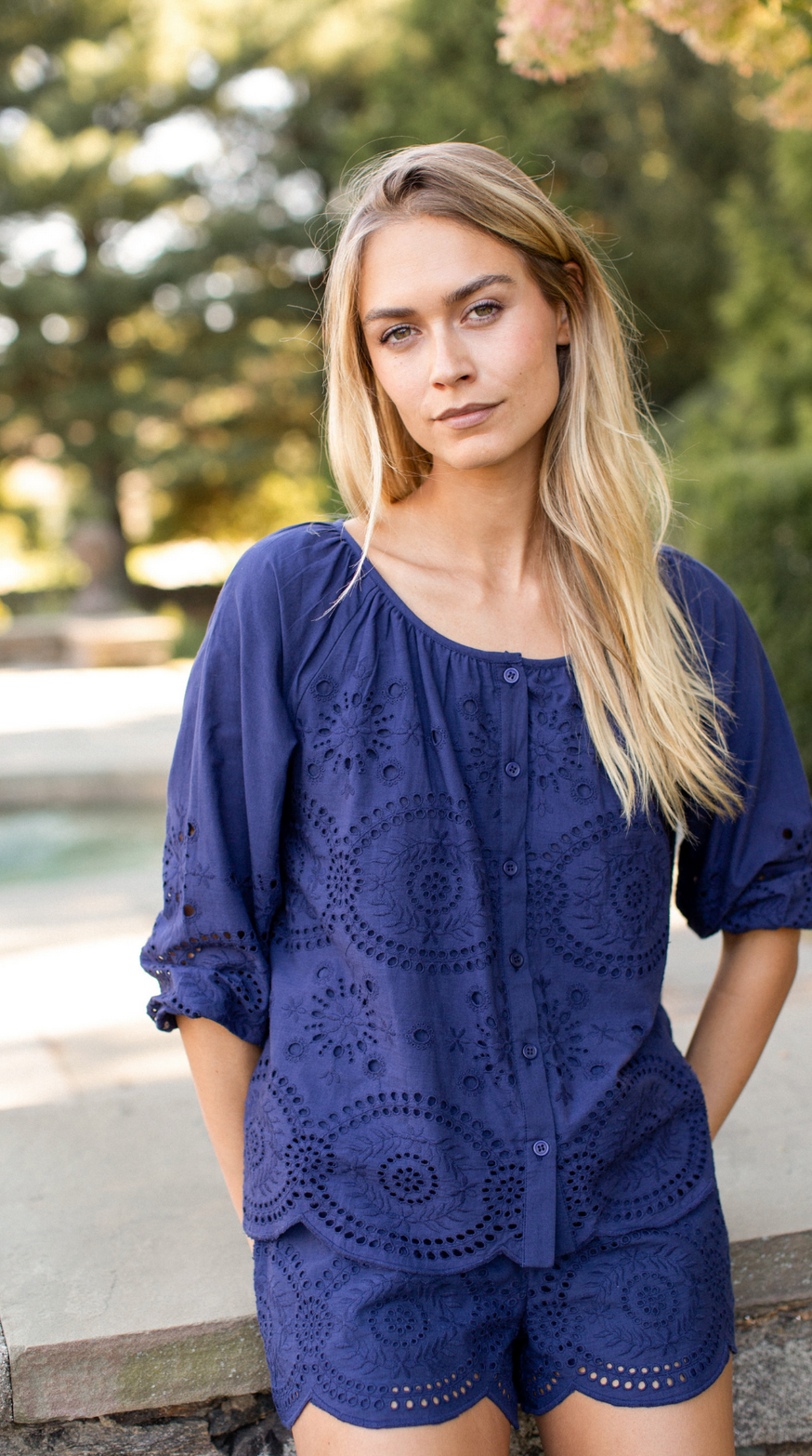 Sophie Demi Eyelet Top