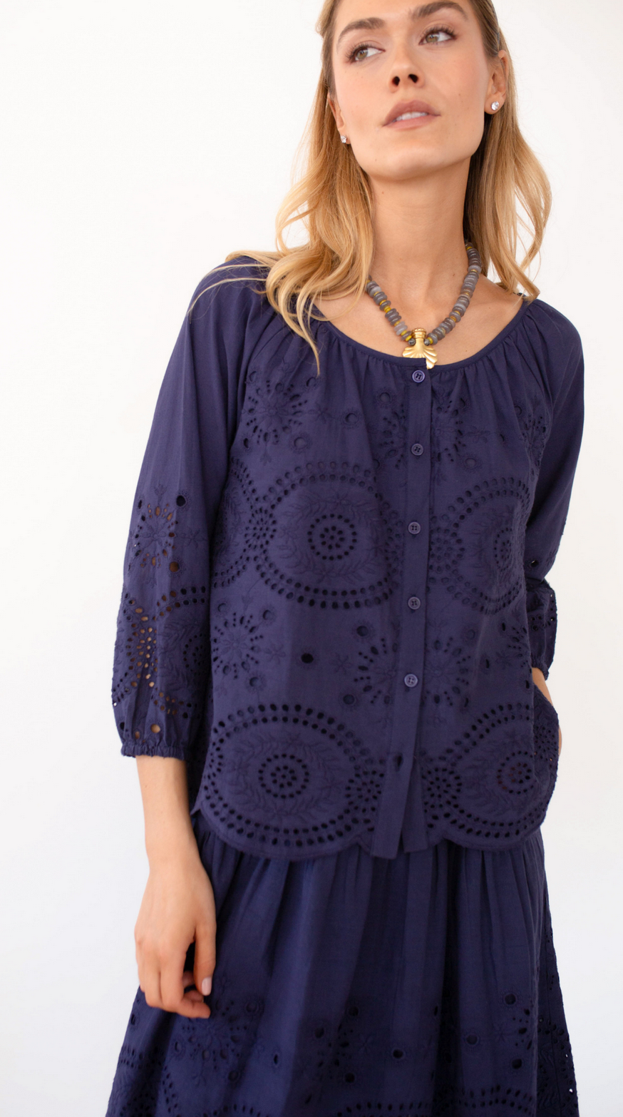 Sophie Demi Eyelet Top