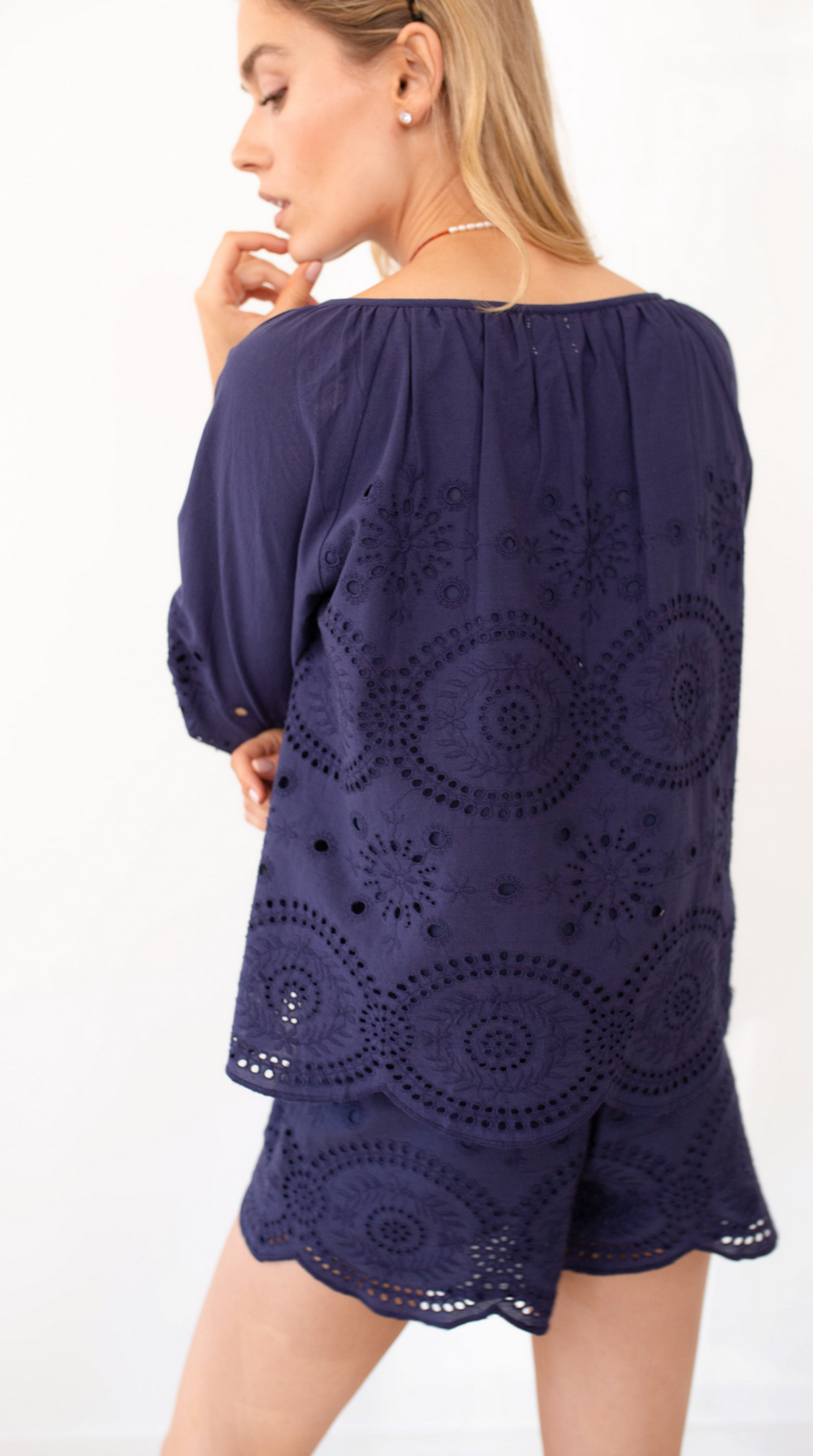 Sophie Demi Eyelet Top