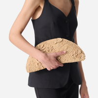 Raffia Floral Clutch