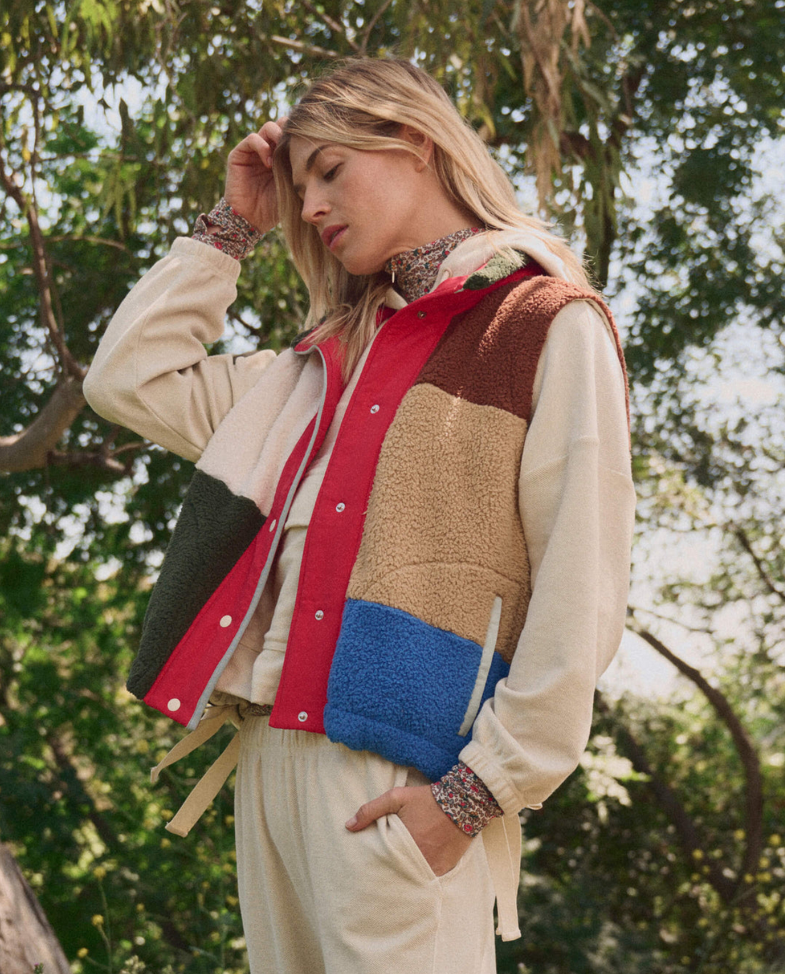 The Plush Color Block Sierra Vest