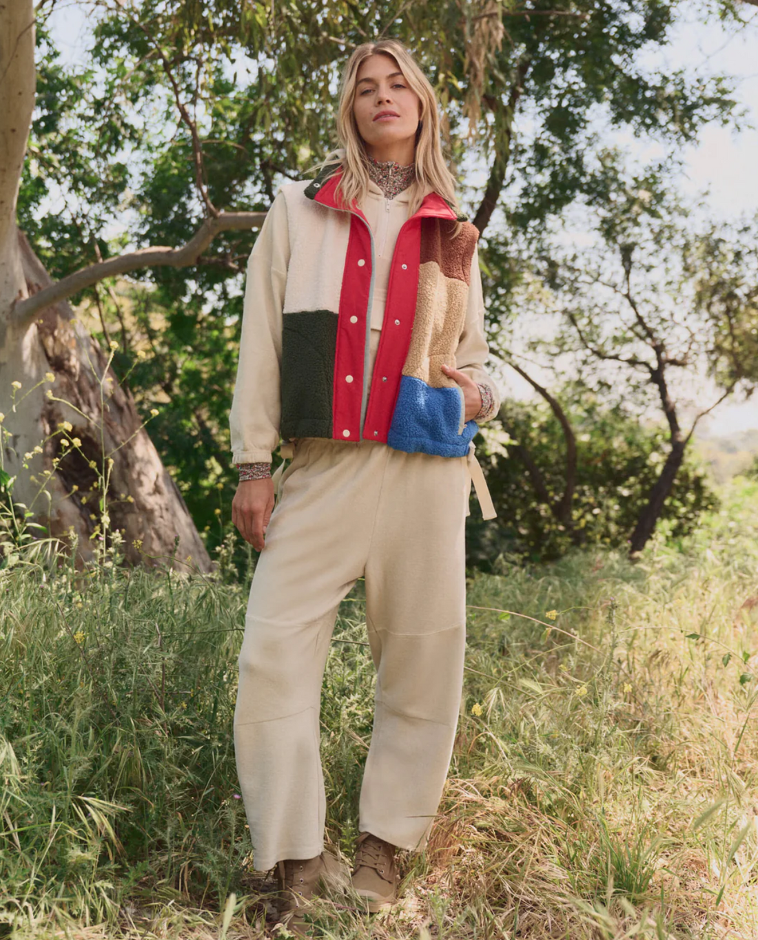 The Plush Color Block Sierra Vest