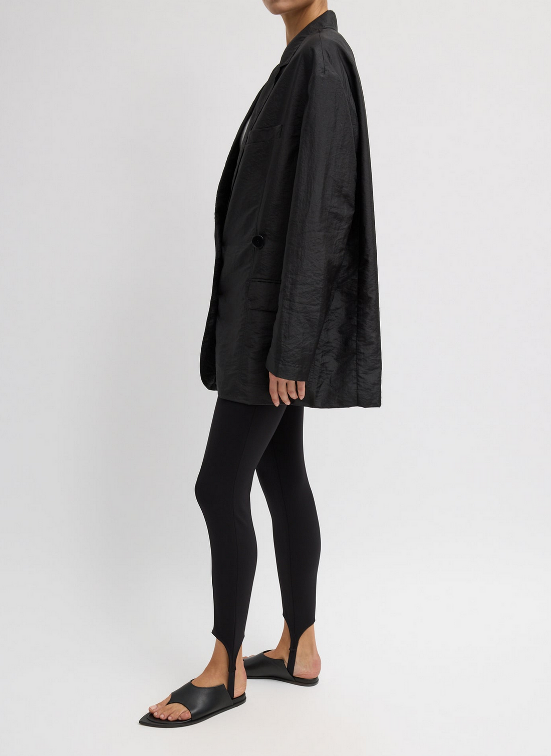 Crispy Nylon Liam Blazer Black