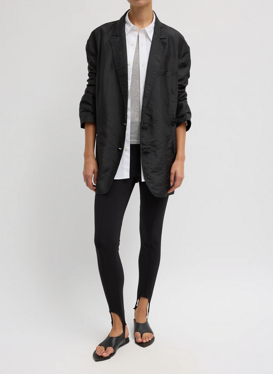 Crispy Nylon Liam Blazer Black