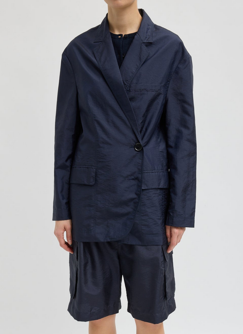 Crispy Nylon Liam Blazer Navy