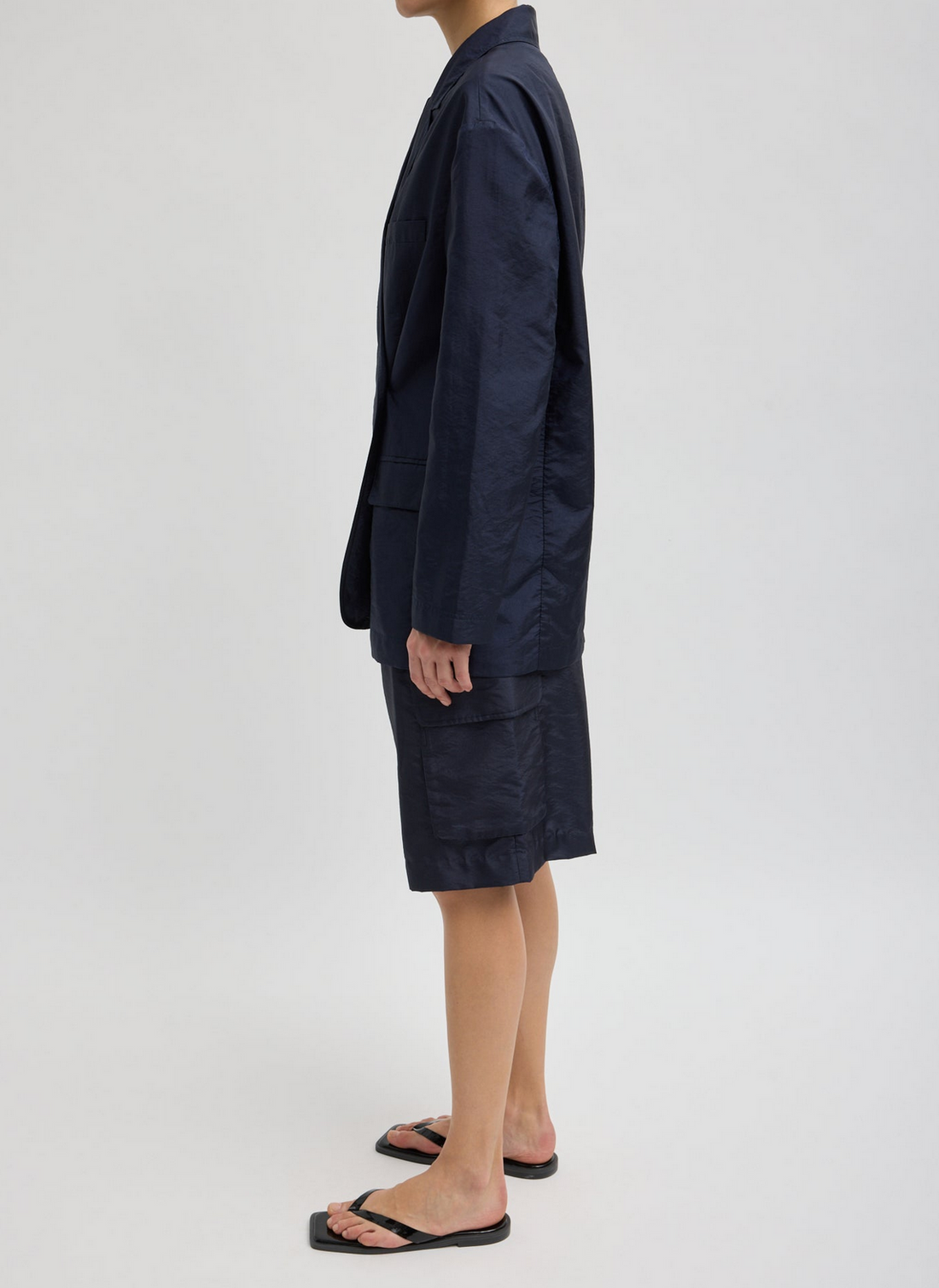 Crispy Nylon Liam Blazer Navy