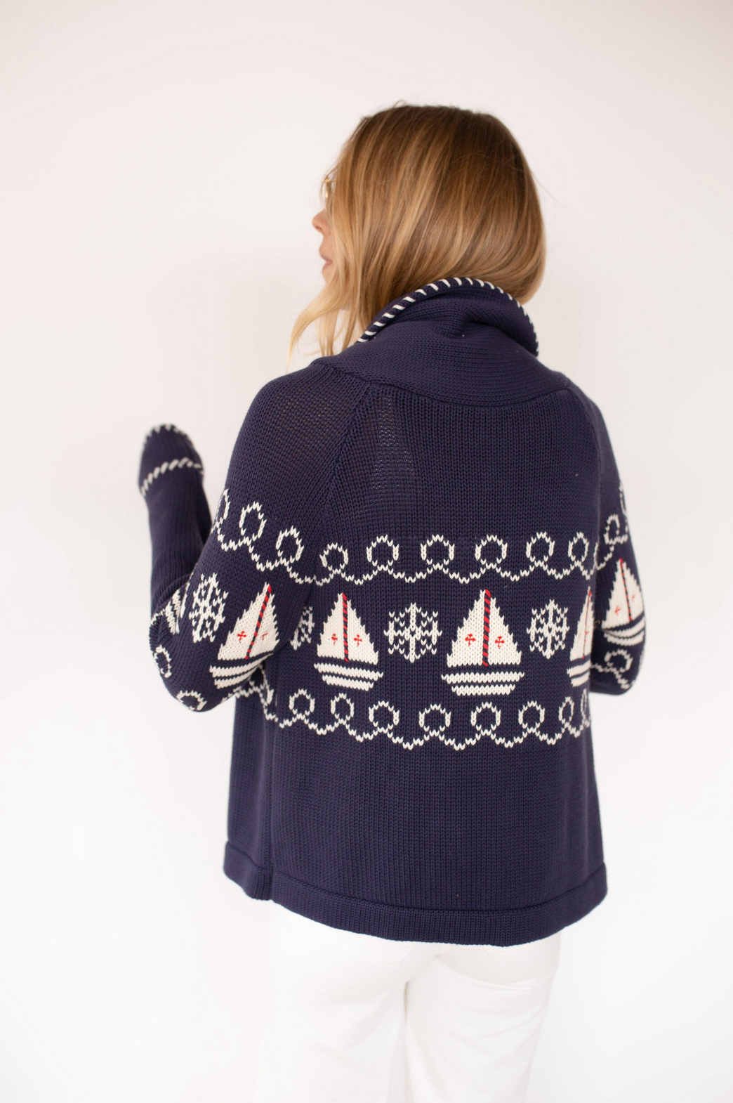 Nautical Shawl Cardigan