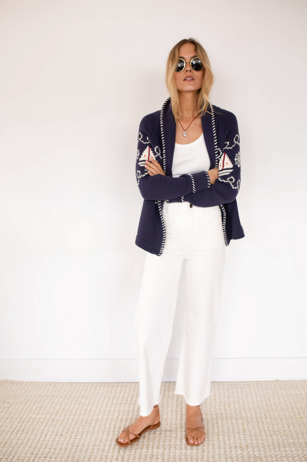Nautical Shawl Cardigan