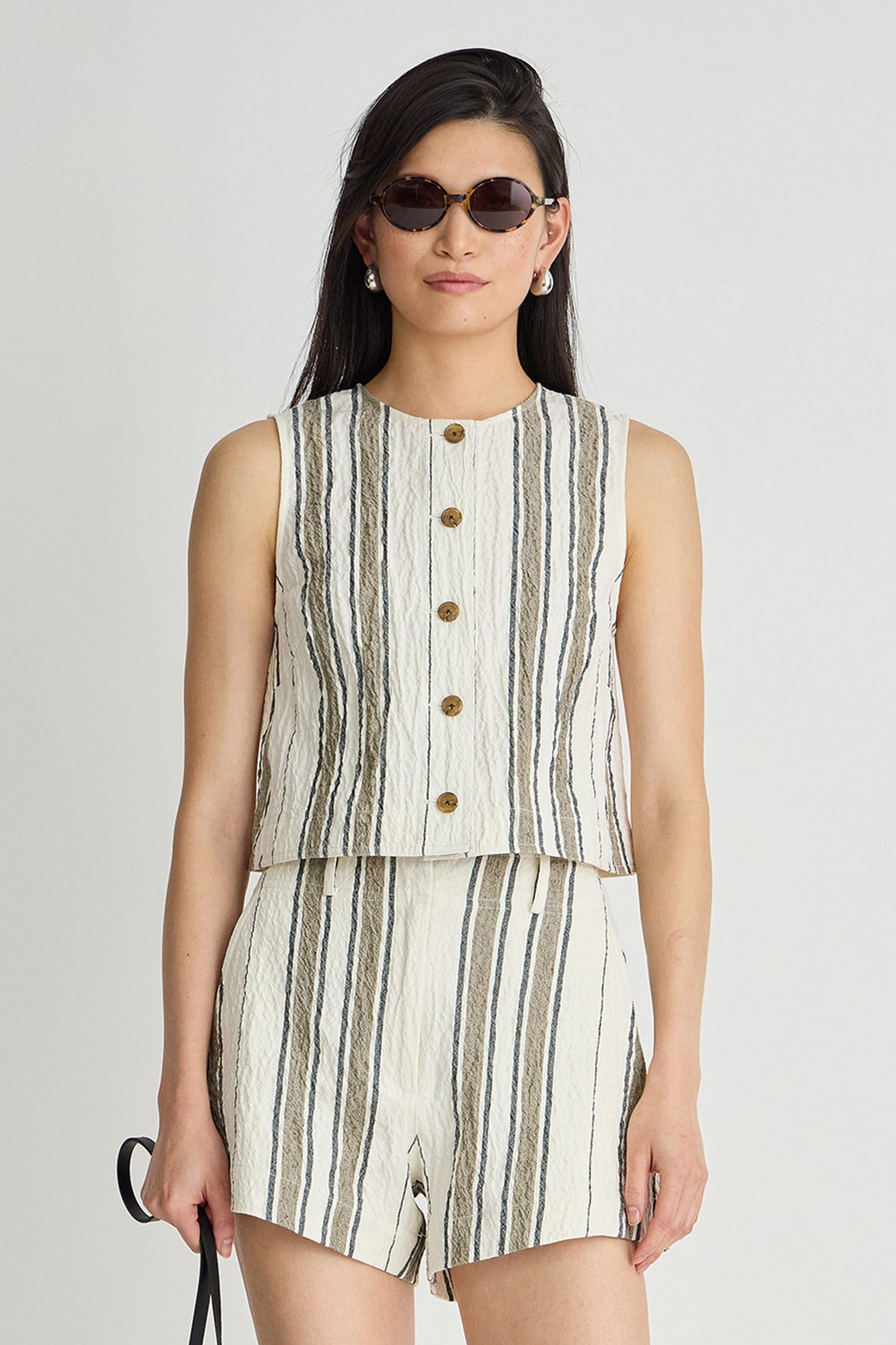 Stripe Godet Tee