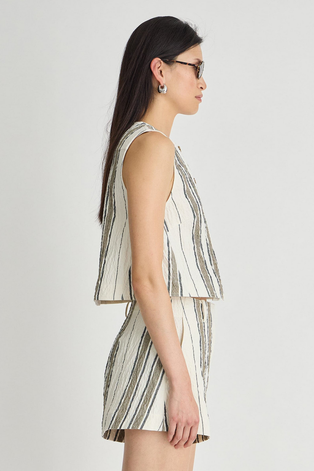 Stripe Godet Tee