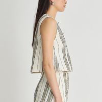 Stripe Godet Tee