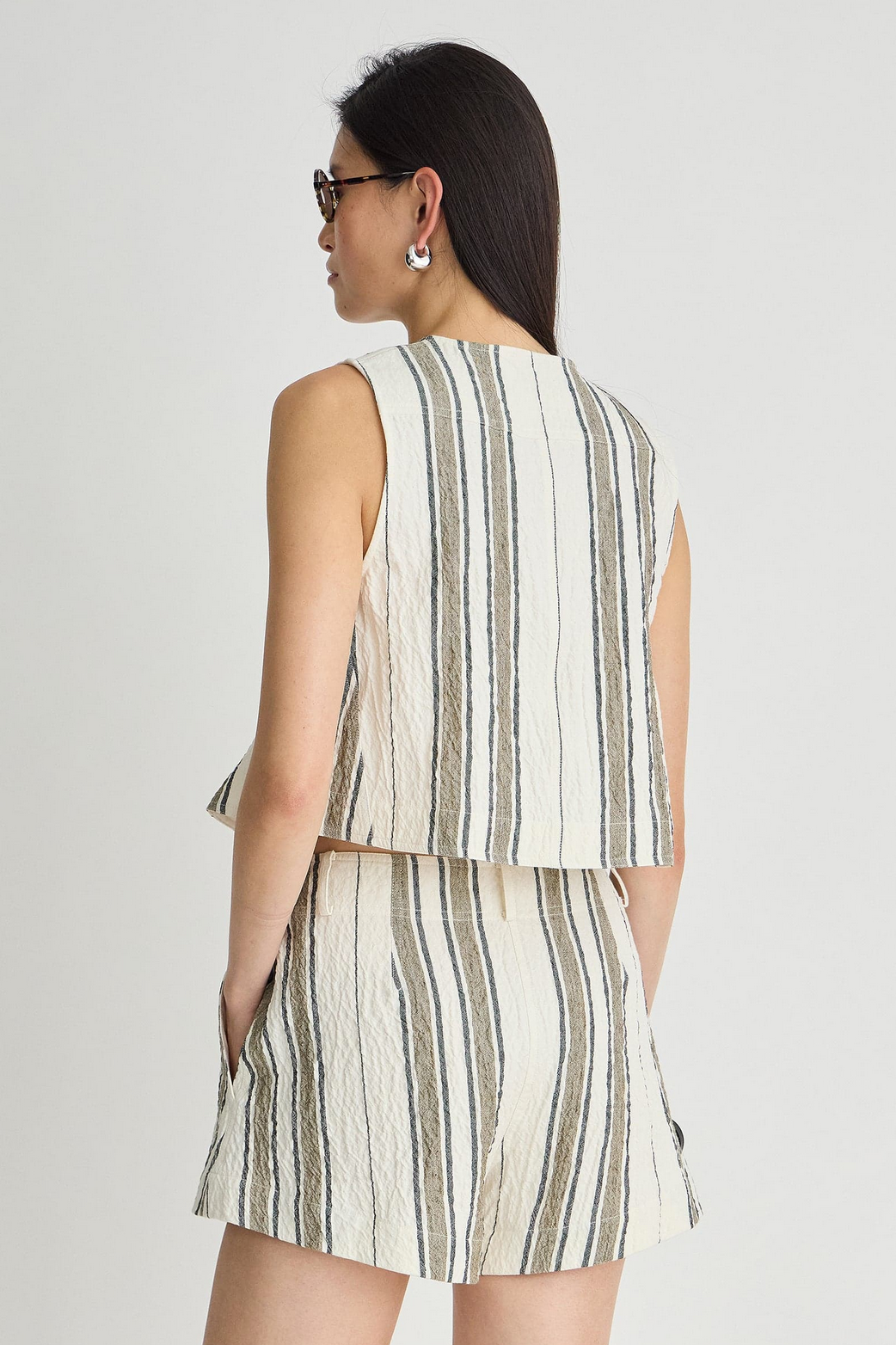 Stripe Godet Tee