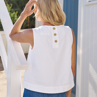 Shelly Denim Tank White