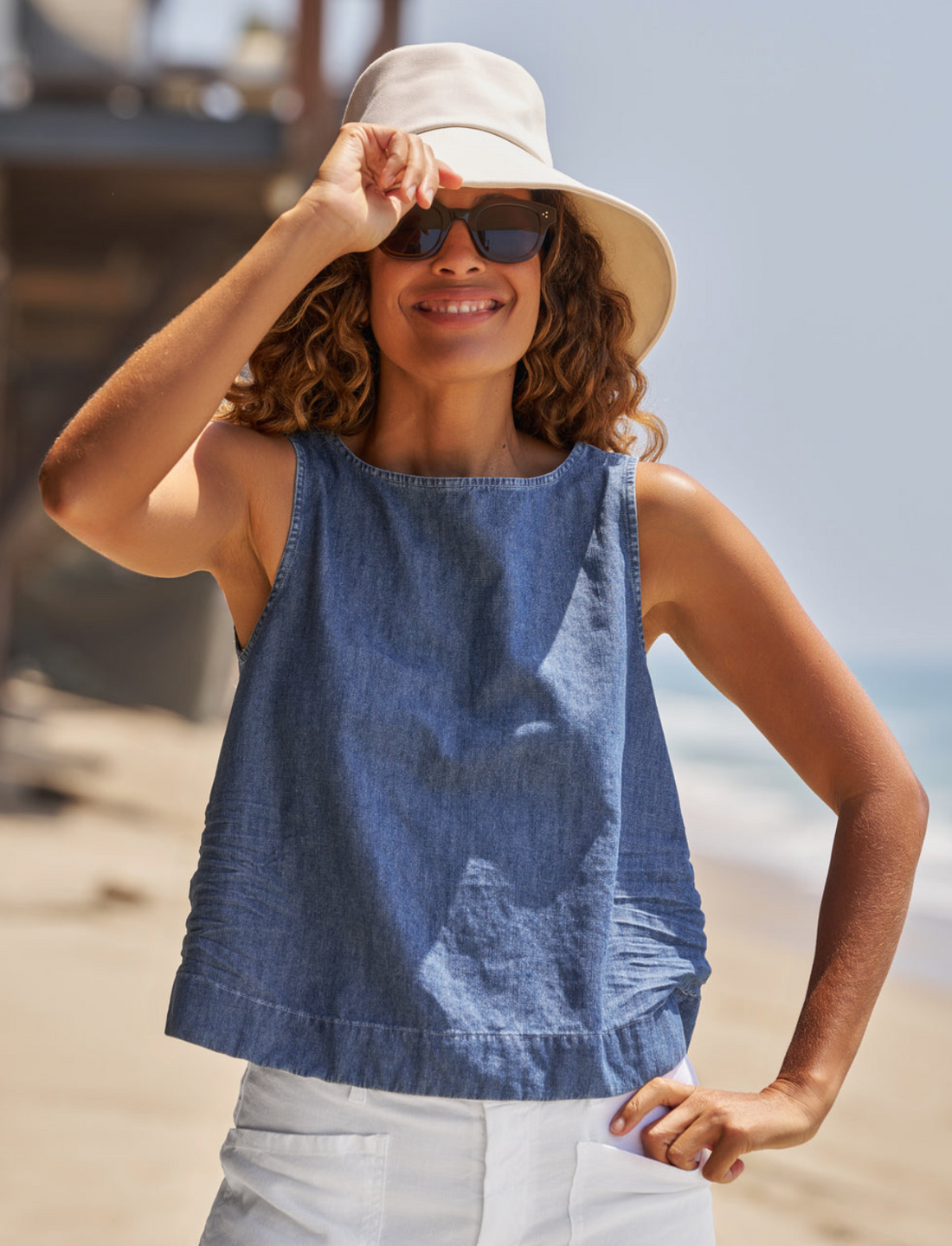 Shelly Denim Tank Indigo