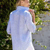Eileen Linen Stripe Button Up