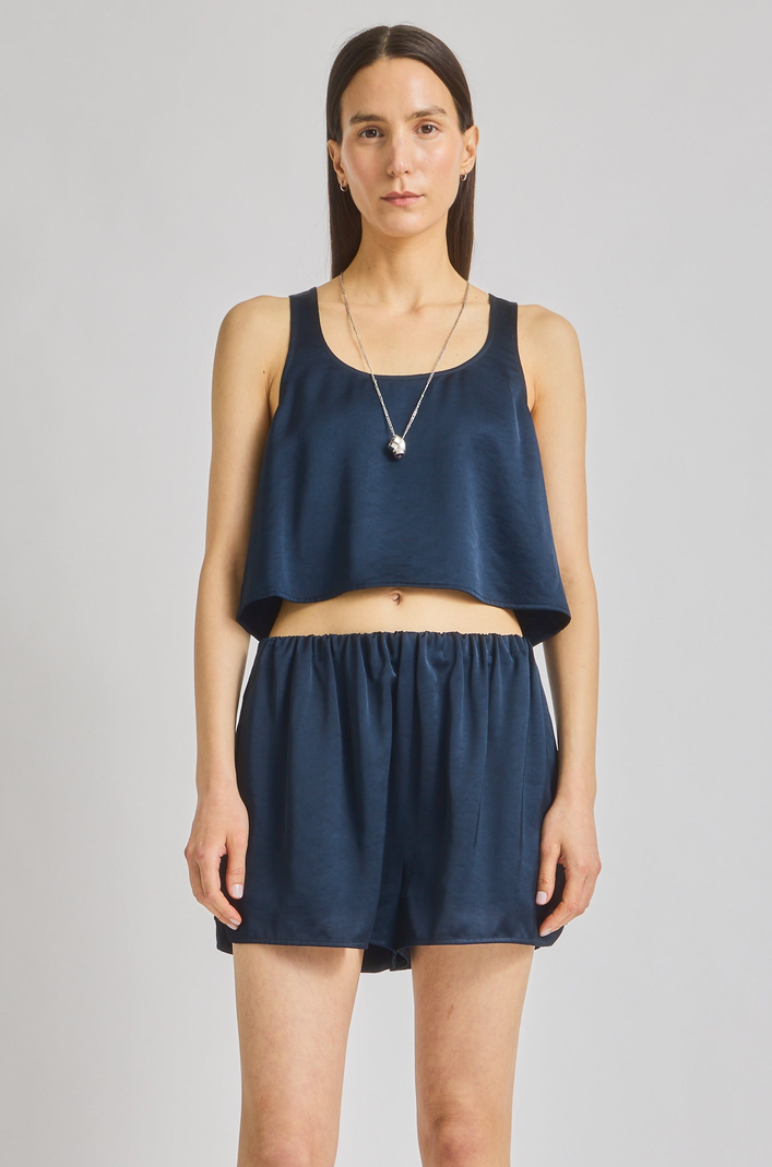 Lodi Cropped Tank Navy