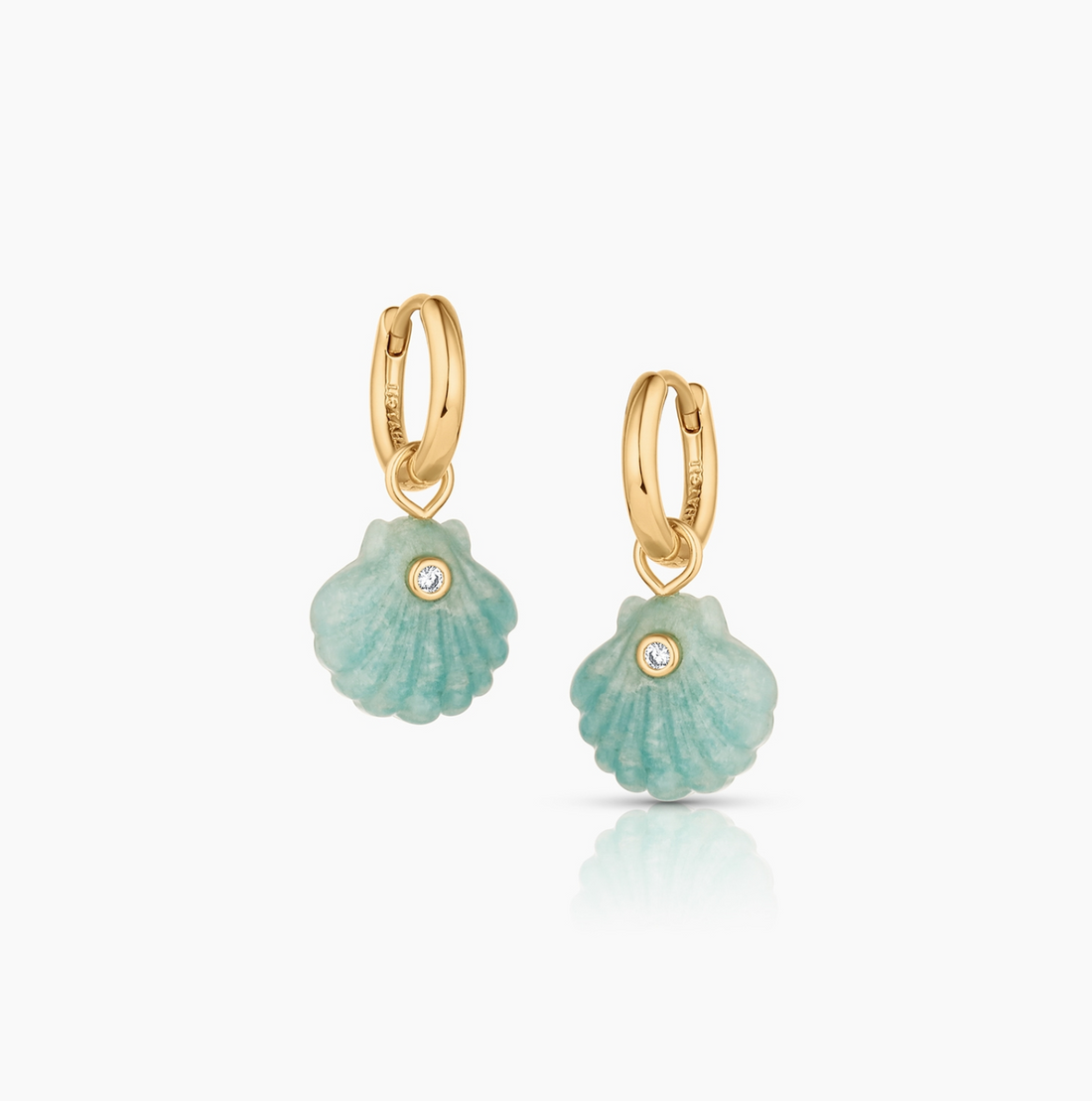 Coquille Amazonite Hoop Earrings
