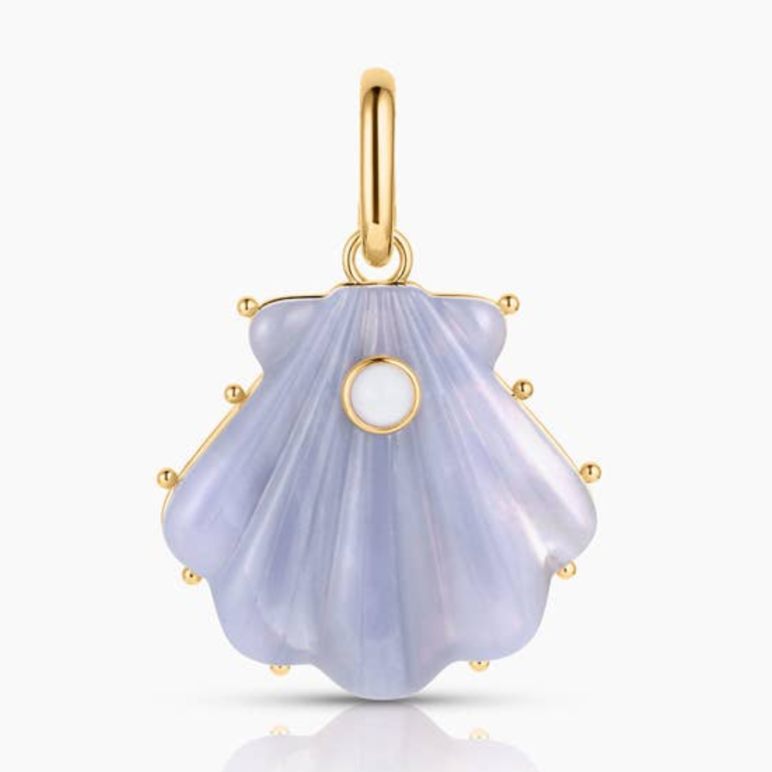 Marea Blue Lace Shell Clip Charm