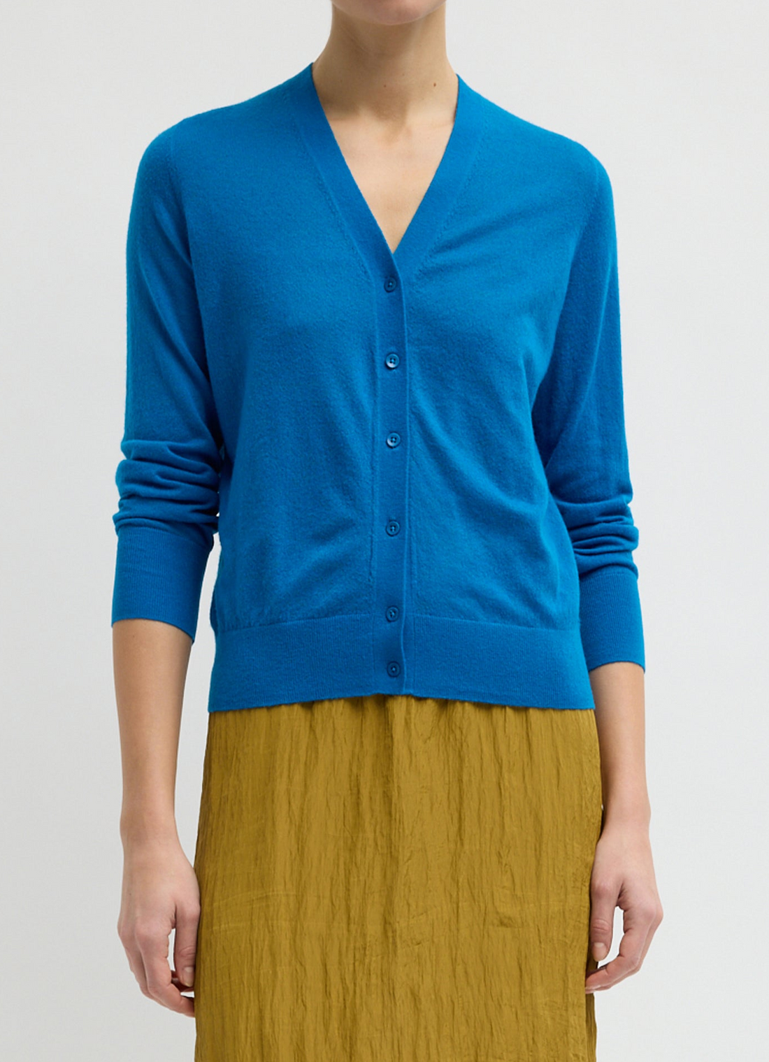 Skinlike Mercerized Wool Cardigan