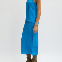 Crinkle Slip Skirt Bright Blue