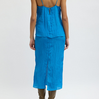 Crinkle Slip Skirt Bright Blue