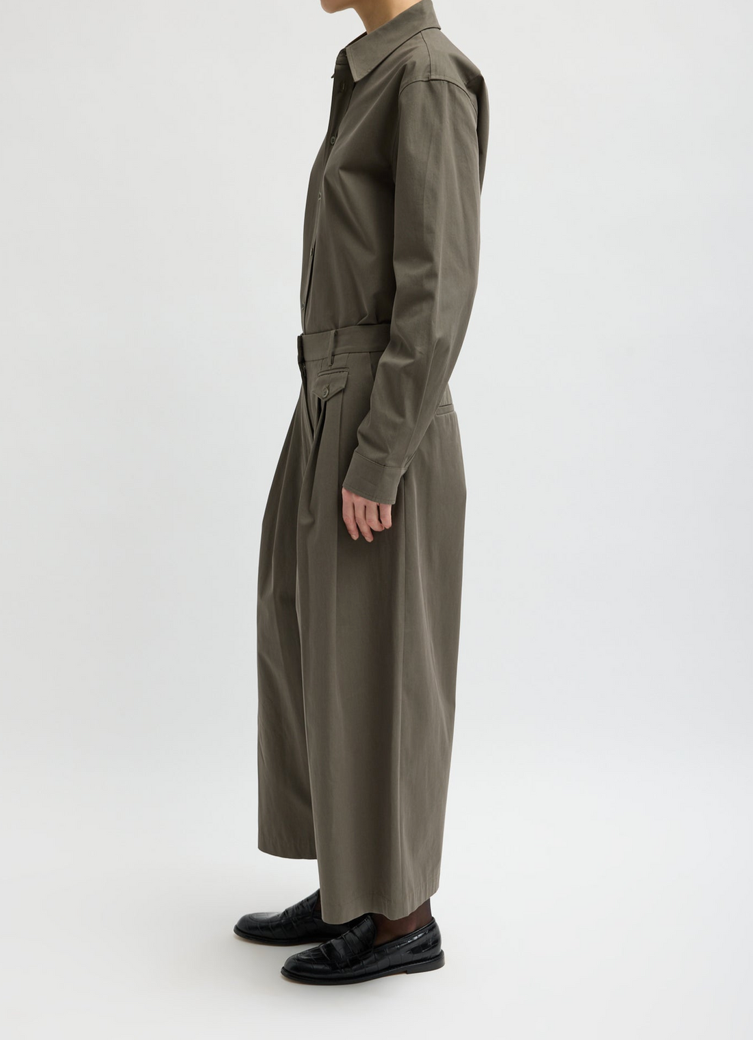 Bio Twill Triple Pleat Crop Pant