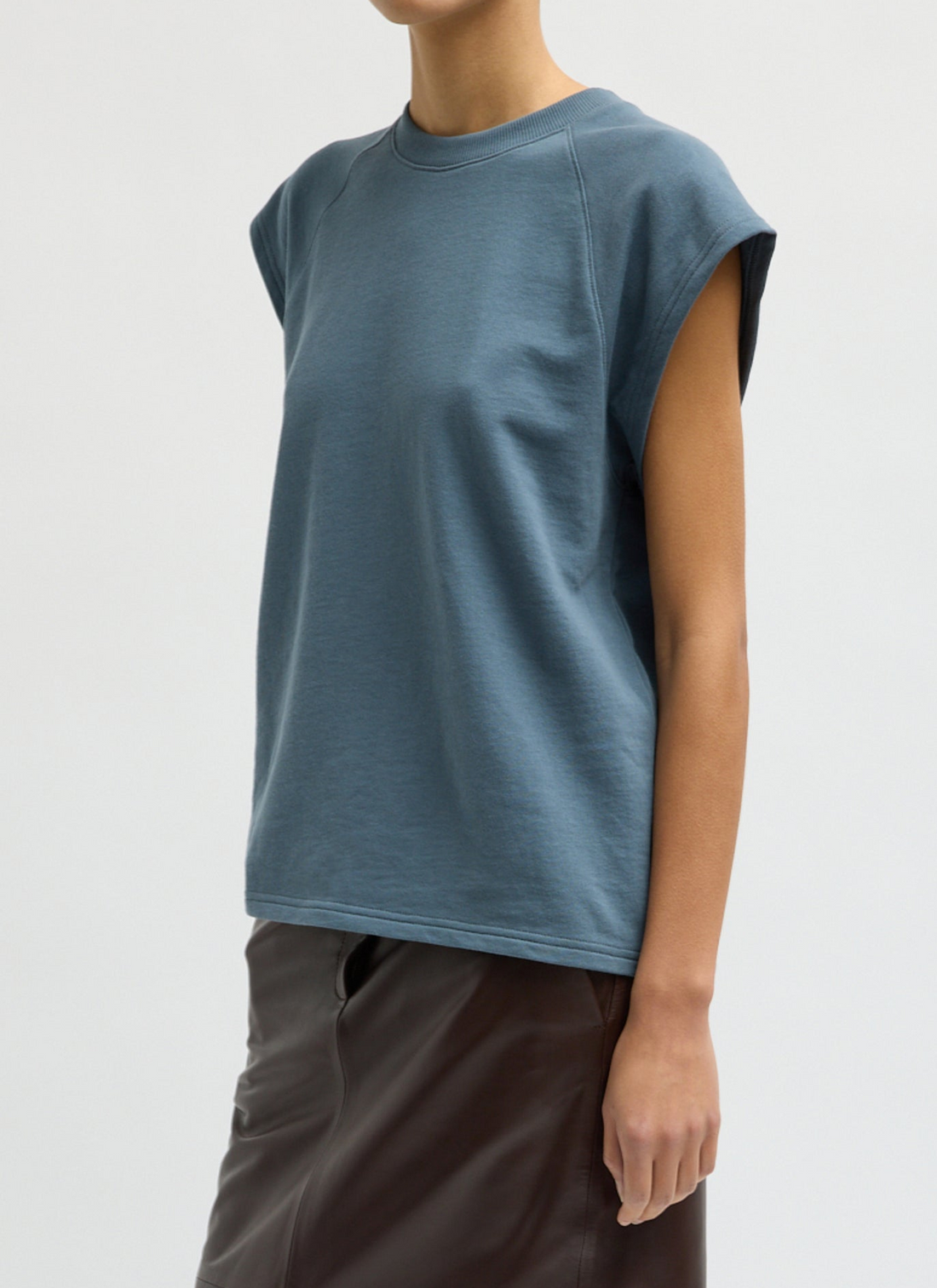 Sweatshirting Easy Top Blue Grey