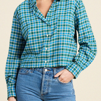 Nessa Shirt Fogline Plaid