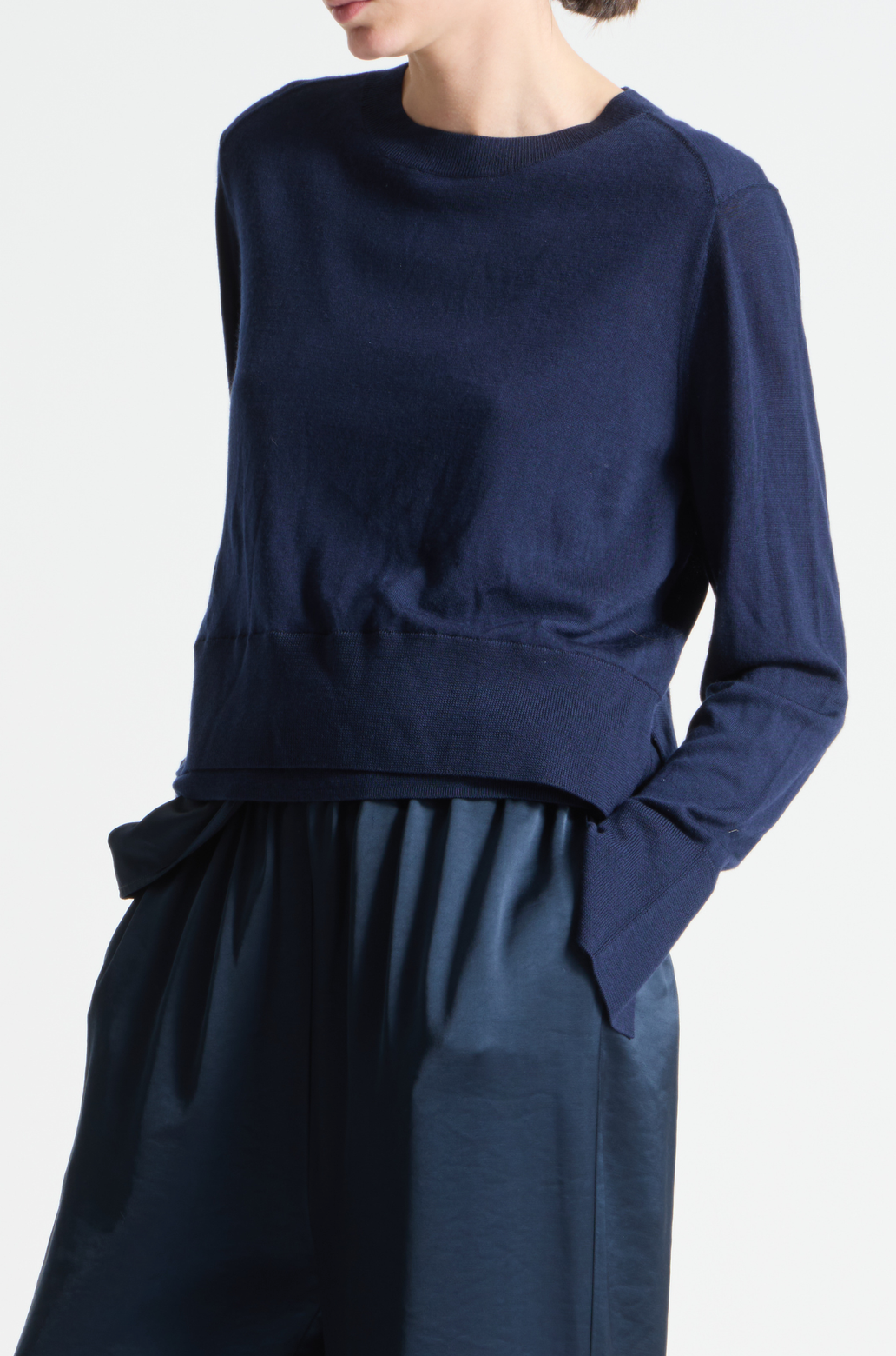 Elodie Layered Crewneck Midnight