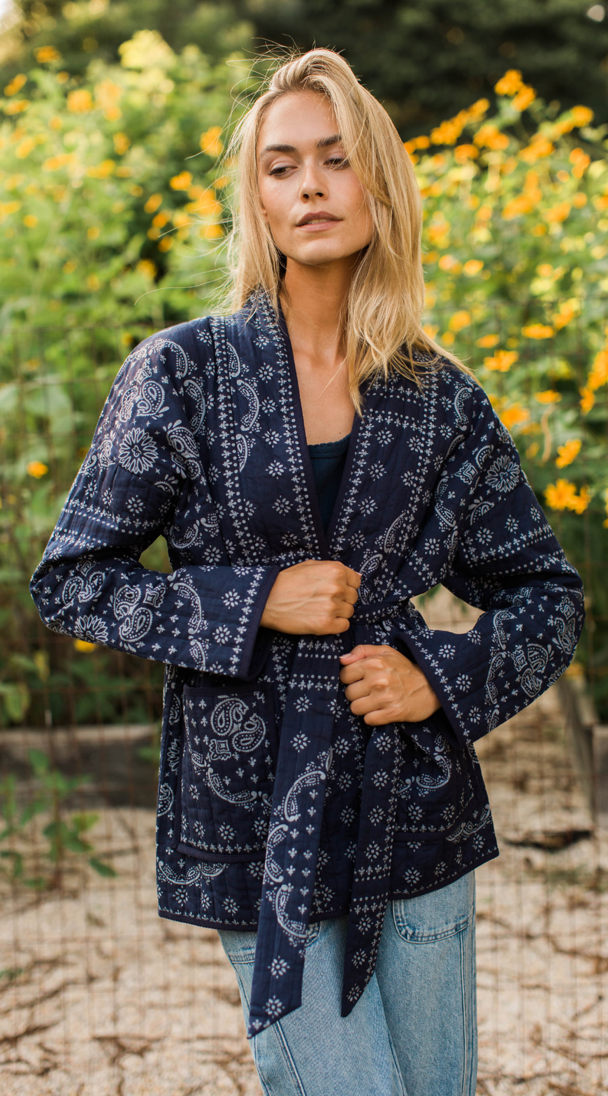 Quilted Cotton Bandana Coat