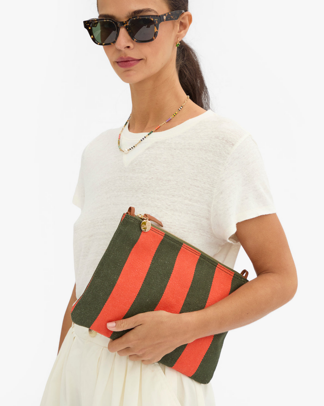 Striped Flat Clutch