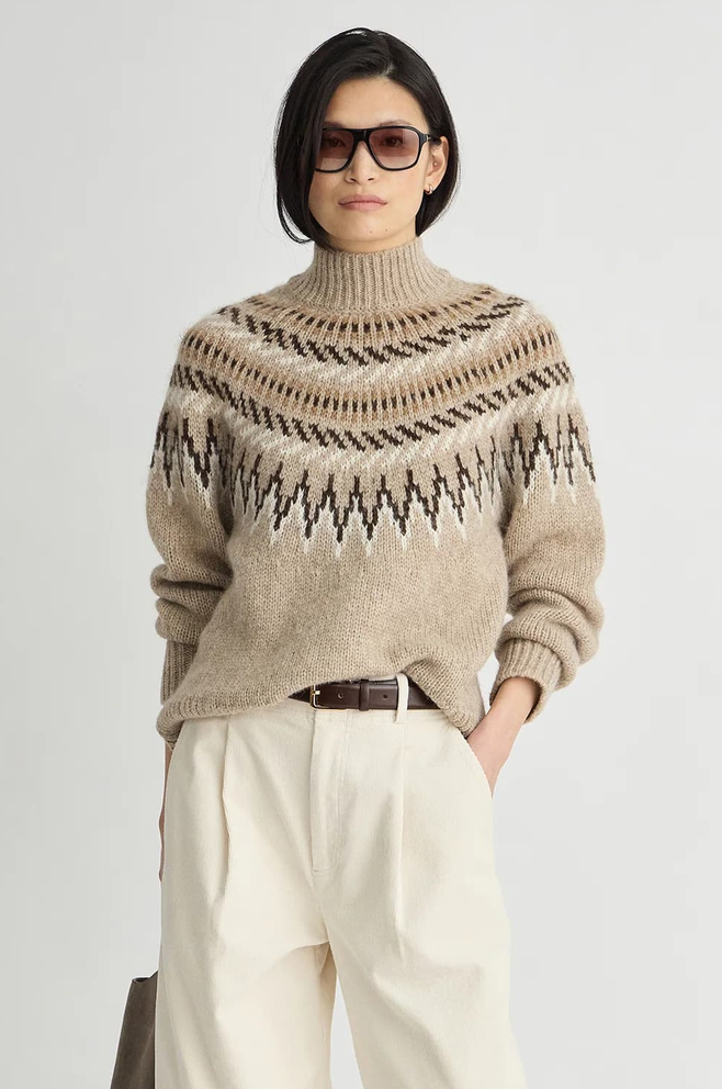 Fair Isle Mock Neck