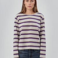 Stripe Tee Purple Grey