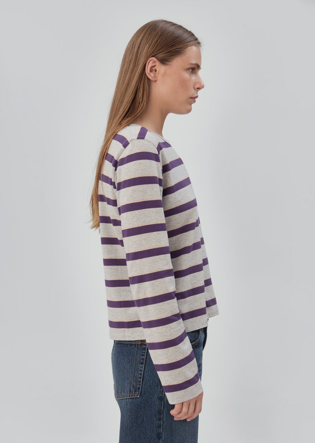 Stripe Tee Purple Grey
