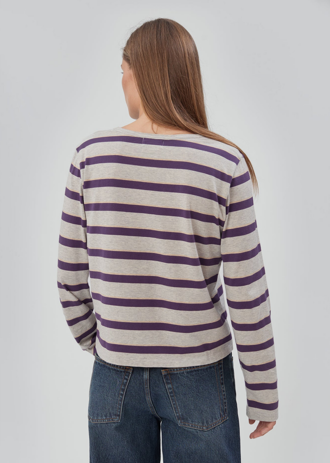 Stripe Tee Purple Grey