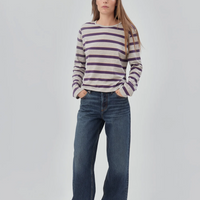 Stripe Tee Purple Grey
