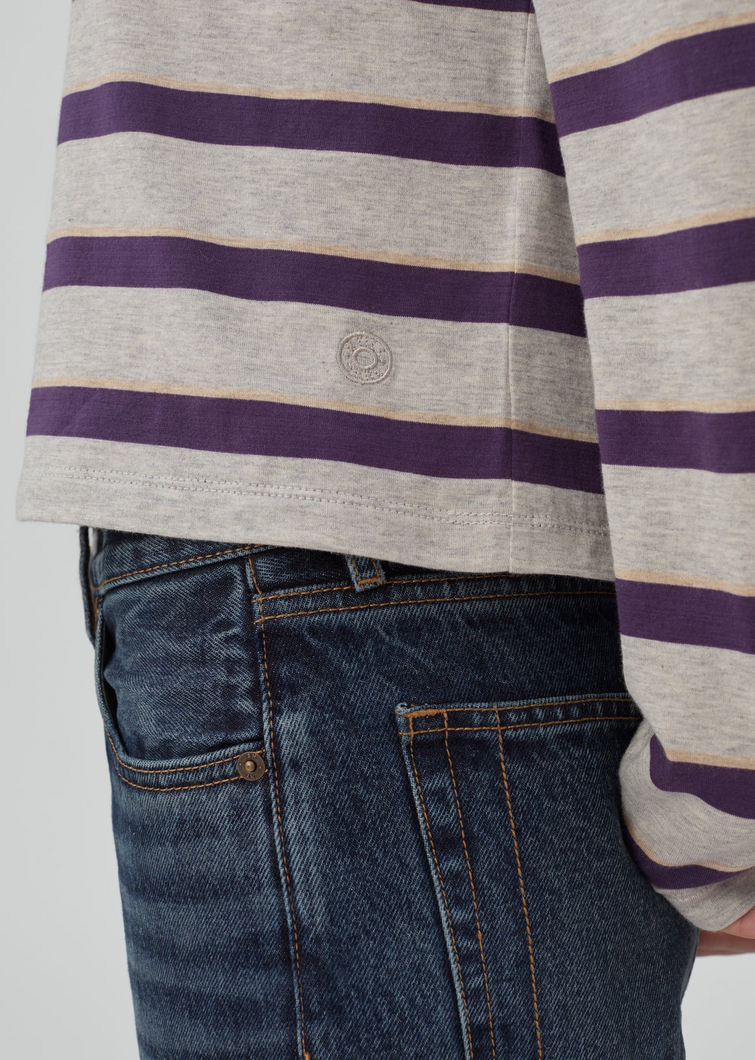 Stripe Tee Purple Grey