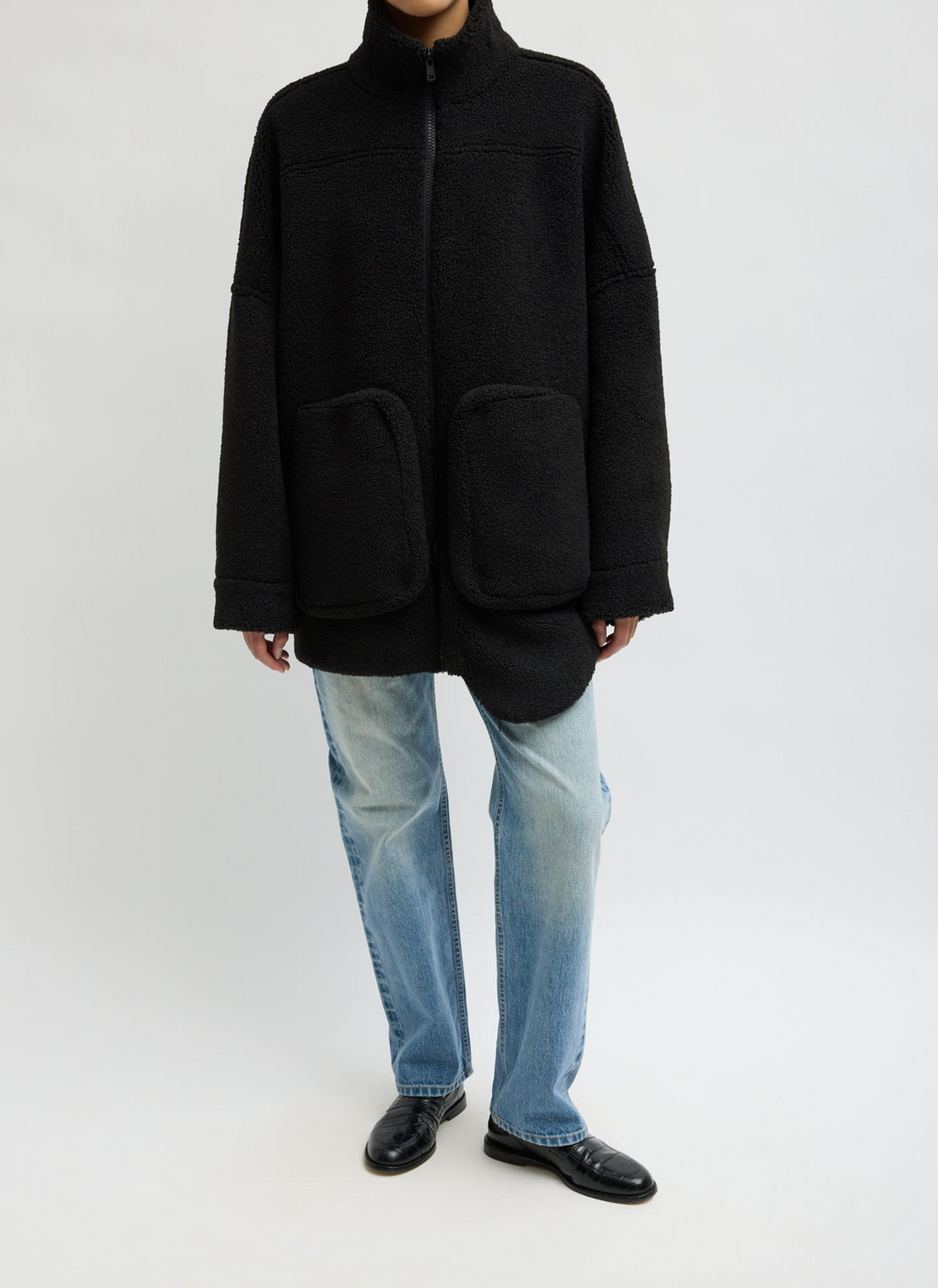 Cozy Fleece Cubic Zipup Bomber